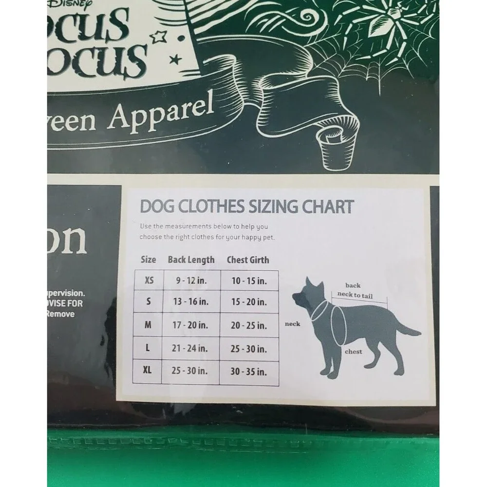 Disney Hocus Pocus Winifred Sanderson Pet Halloween Apparel Dog Costume XS